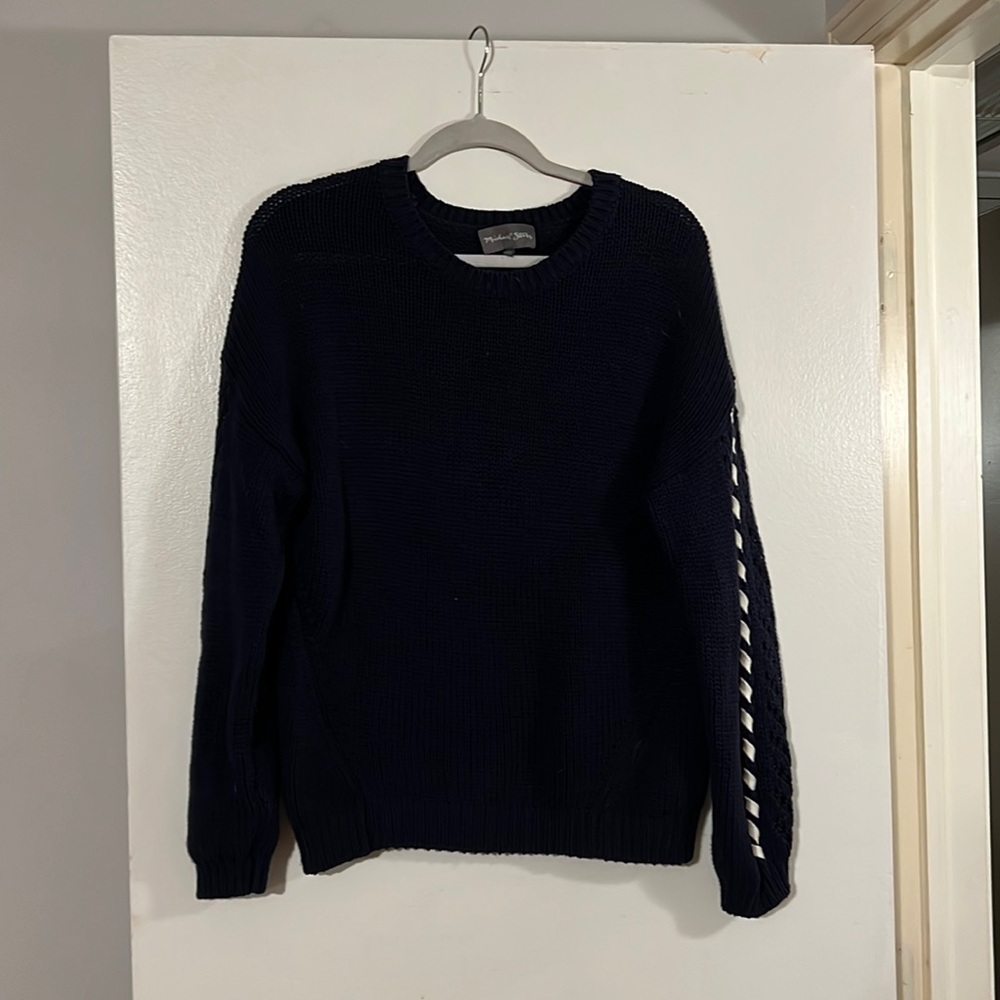 Michael Stars navy with white detail sweater